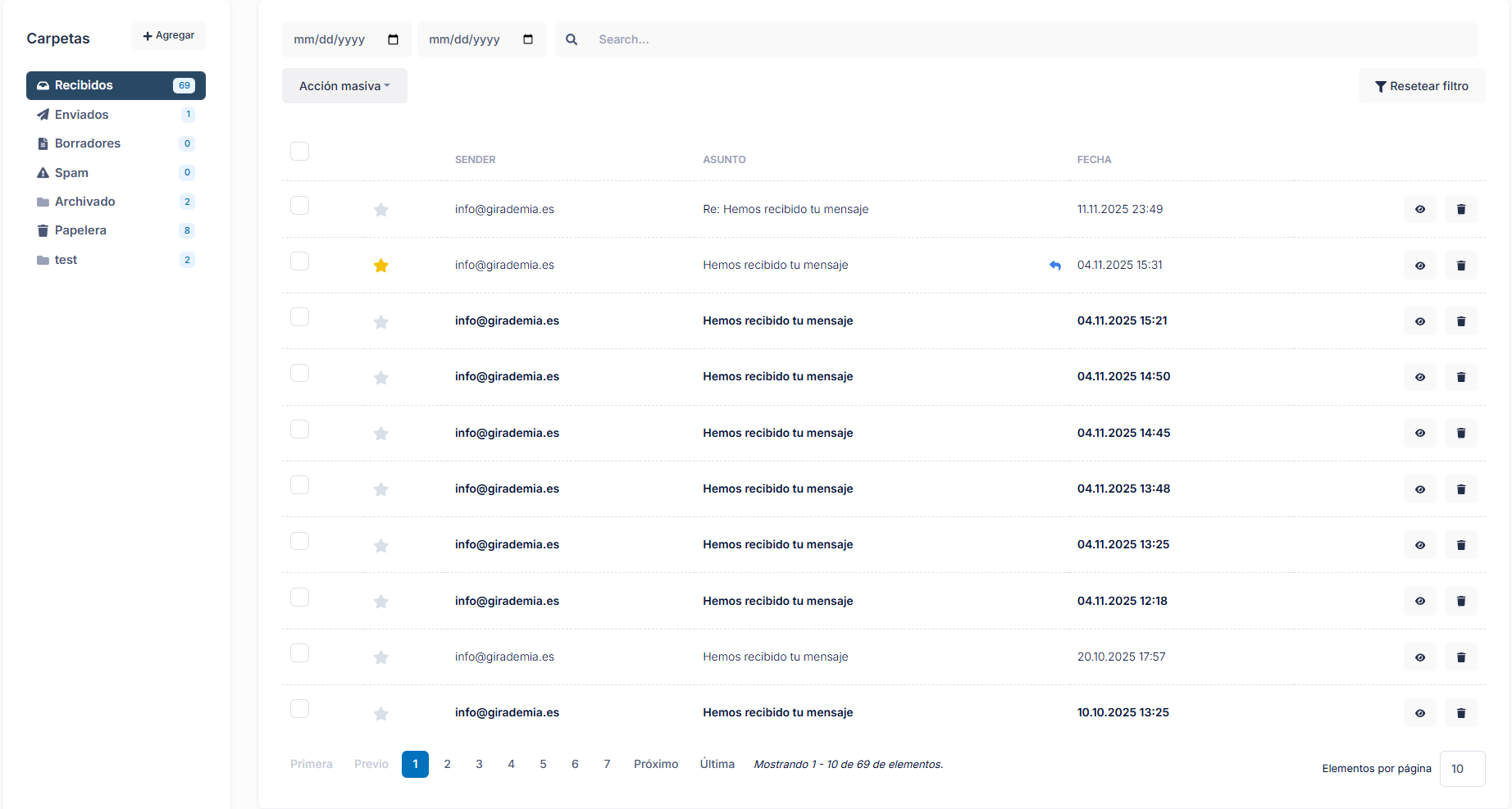 Integración de Correo